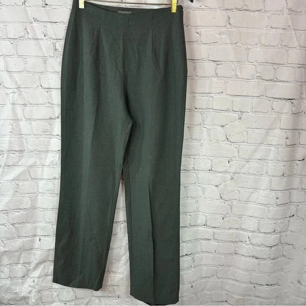 banana republic stretch dress trouser womens sz 8 made in italy wool blend grey